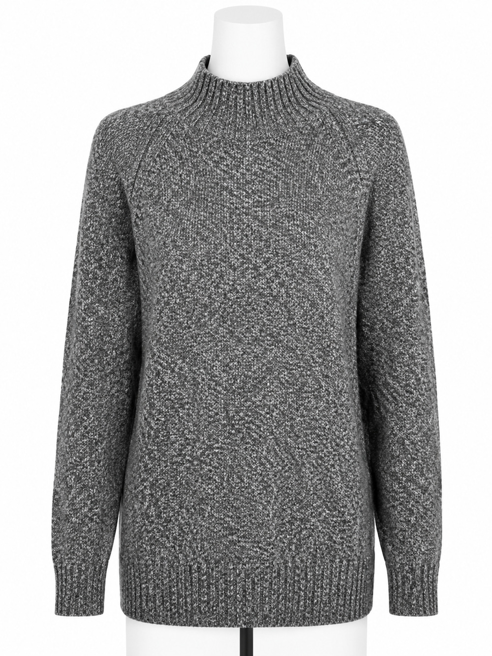 Banana Republic Womens Sweater Gray Marbled Knit Turtleneck Size Small